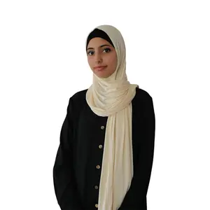 Rayon Jersey Scarf | Cream - Soft and Versatile Design for Everyday Wear