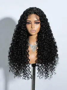 Curly Wig Water Wave Twist Lace Synthetic Wig, Ombre Blonde Deep Wave Lace Front Wig, Medium Length Coily Wig with Baby Hair