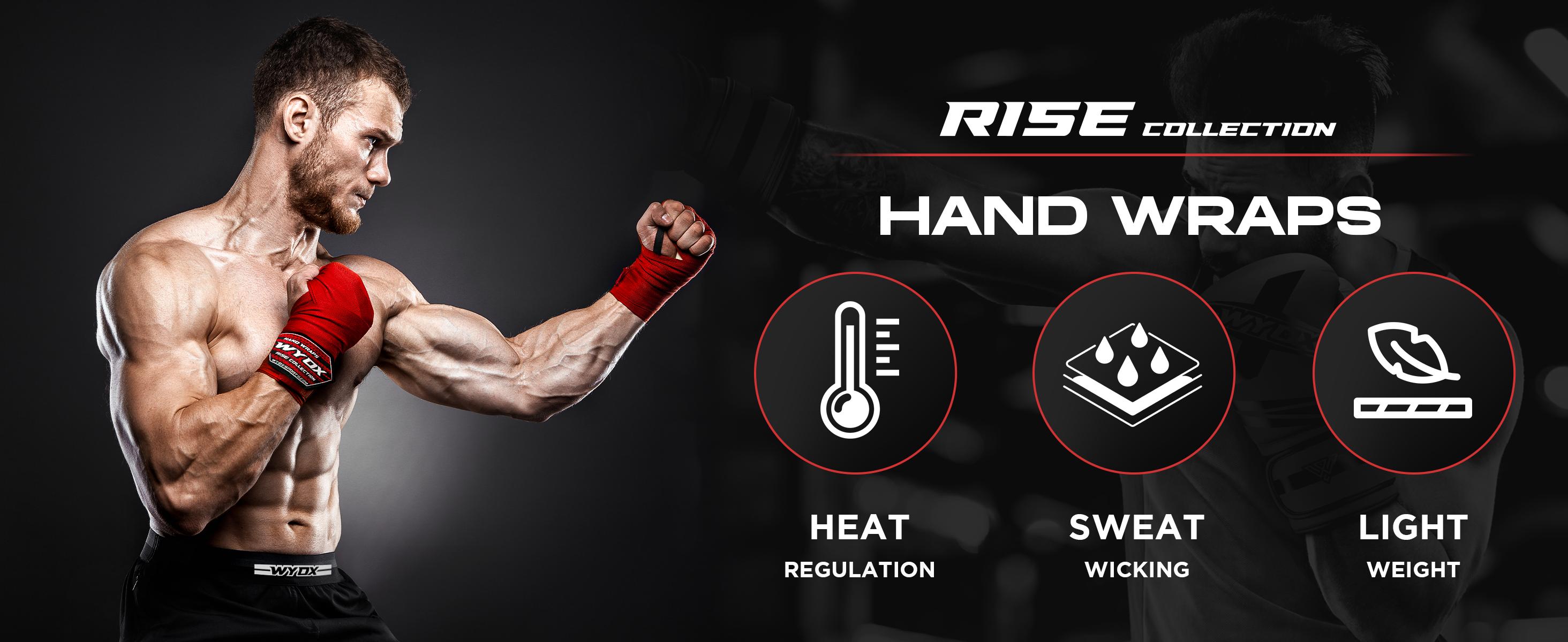 WYOX Mexican Hand Wraps, Elasticated Thumb Loop Bandages Mexican Style Under Mitts Wrist Wrap Protection Muay Thai MMA Kickboxing Martial Arts Punching Bag Training Men Women WYOX Mexican Hand Wraps, Elasticated Thumb Loop Bandages Mexican Style Under Mitts Wrist Wrap Protection Muay Thai MMA Kickboxing Martial Arts Punching Bag Training Men Women