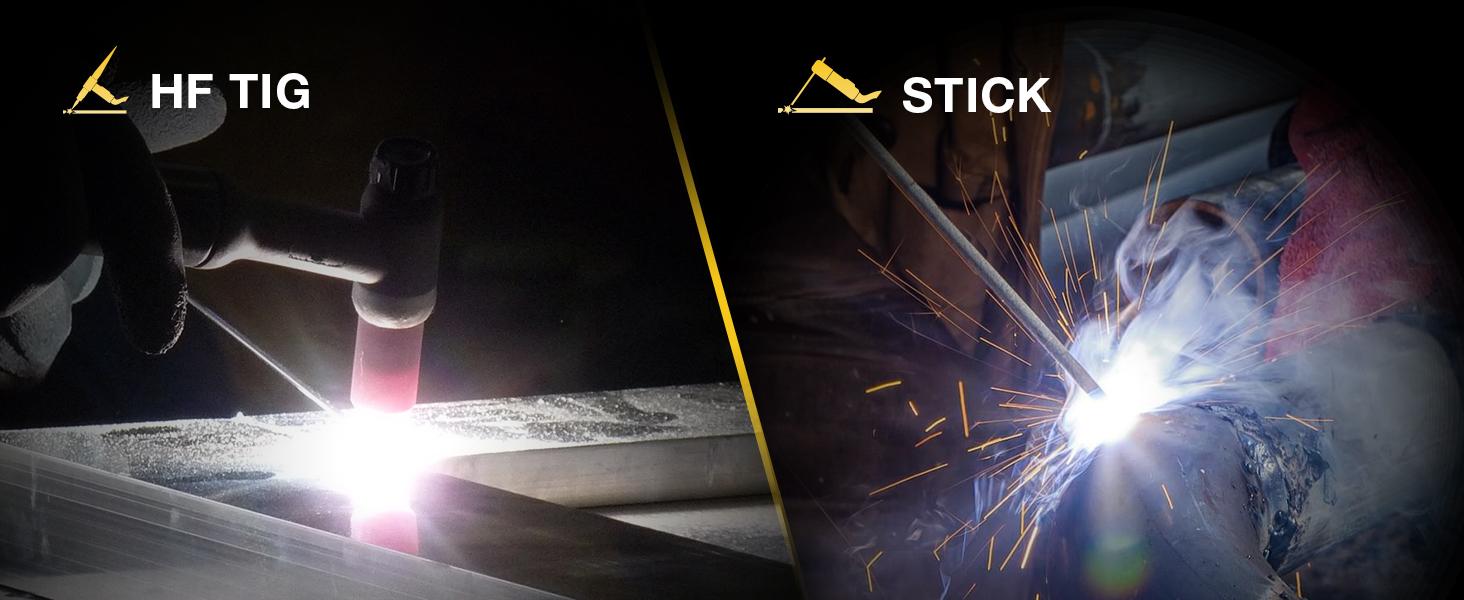 HZXVOGEN TIG200 200A TIG Welder, HF TIG/Stick 2 in 1 Welder Machine with Post Gas, 110V 220V Dual Voltage IGBT Inverter TIG Welding Machine