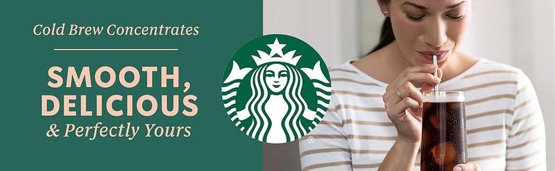 Starbucks Cold Brew Coffee Concentrate – Signature Black, Unsweetened, Caramel Dolce, 100% Arabica, Smooth Medium Roast, 32 fl oz Multi-Serve Bottle
