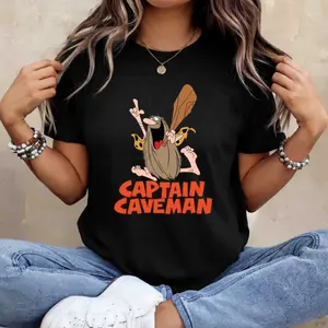 Retro Captain Caveman Cartoon T-Shirt – Vintage Hanna-Barbera Graphic Tee, Classic 70s Cartoon Fan Shirt, Nostalgia Gift