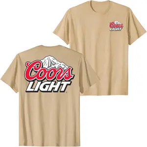 Coors Light Mountain Logo Graphic T-Shirt, Large Back Print Beer Tee for Men Women, Classic Retro Unisex Streetwear Shirt, Casual Summer Outfit Top