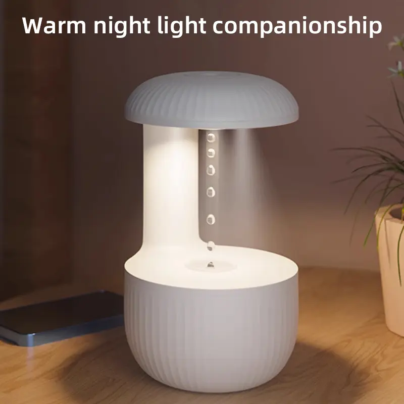 3-in-1 Anti-Gravity Backflow Humidifier - 0-49W Desktop Essential Oil Diffuser, Air Purifier, Bedroom Night Light with Visualized Suspended Water Droplets, Large Capacity Long-Lasting Humidification, Sleep-Aiding Entire Room Air Optimization