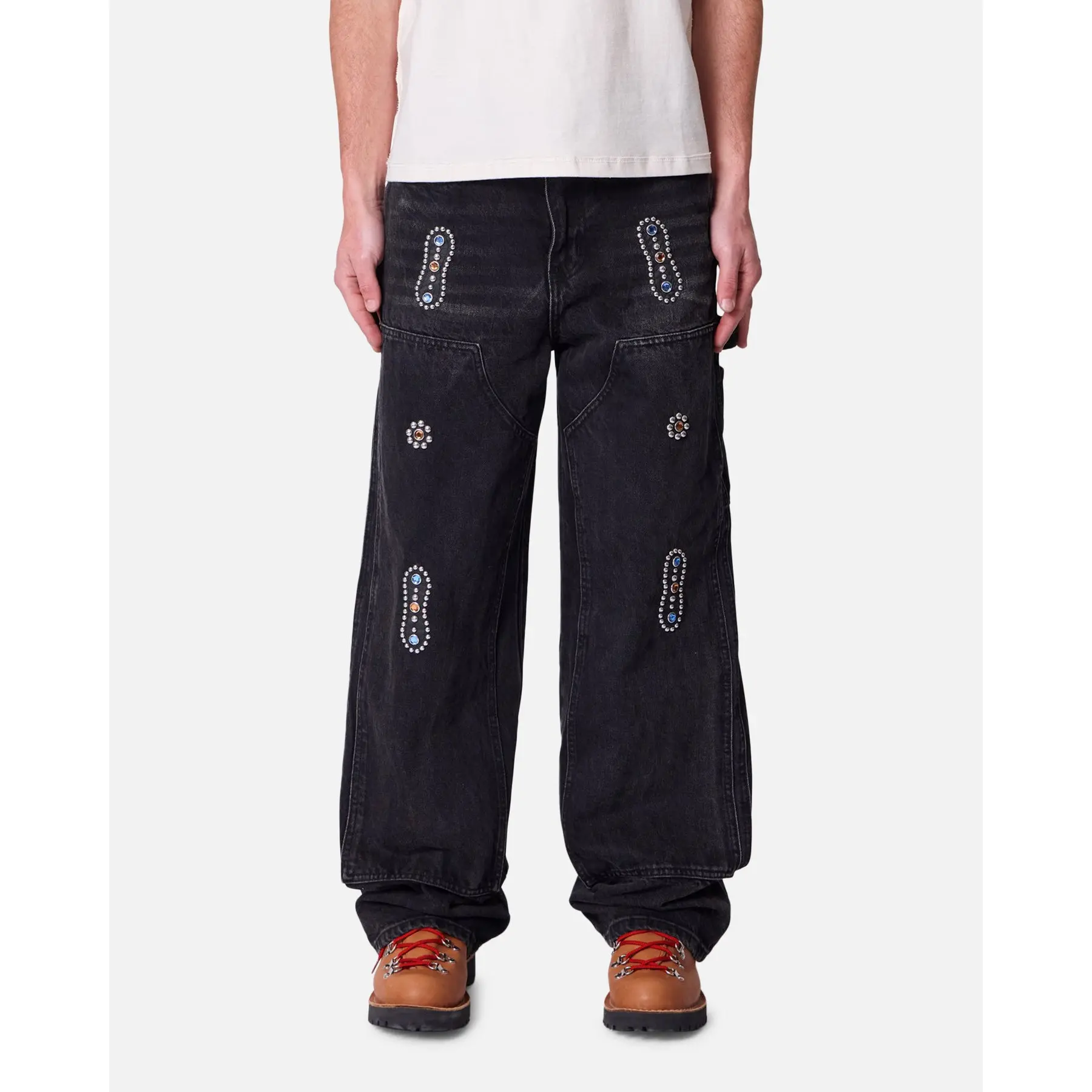 MNML Ultra Baggy Western Jewel Jeans Washed Black