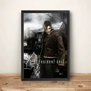 Leon S. Kennedy Premium Biohazard Resident Evil 4 Unframed Paper Wall Art Print, 1-Piece Artistic Multi-Size Home Decor Poster for Room Decoration