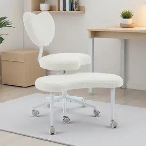 Ergonomic Cross Legged Chair, 360° Swivel Meditation Chair with Wheels, Height Adjustable Seat for ADHD, Strong Lumbar Support, Chic Home Office Furniture