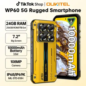 OUKITEL WP60 5G Rugged Phone, 7.2" Display with 120Hz Rugged Smartphone Unlocked, 48GB+512GB 2TB, 10000mAh/33W Fast Charging, IP68/IP69K Waterproof Cell Phones, 108MP Camera, Gemini AI/NFC/GPS/T-Mobile