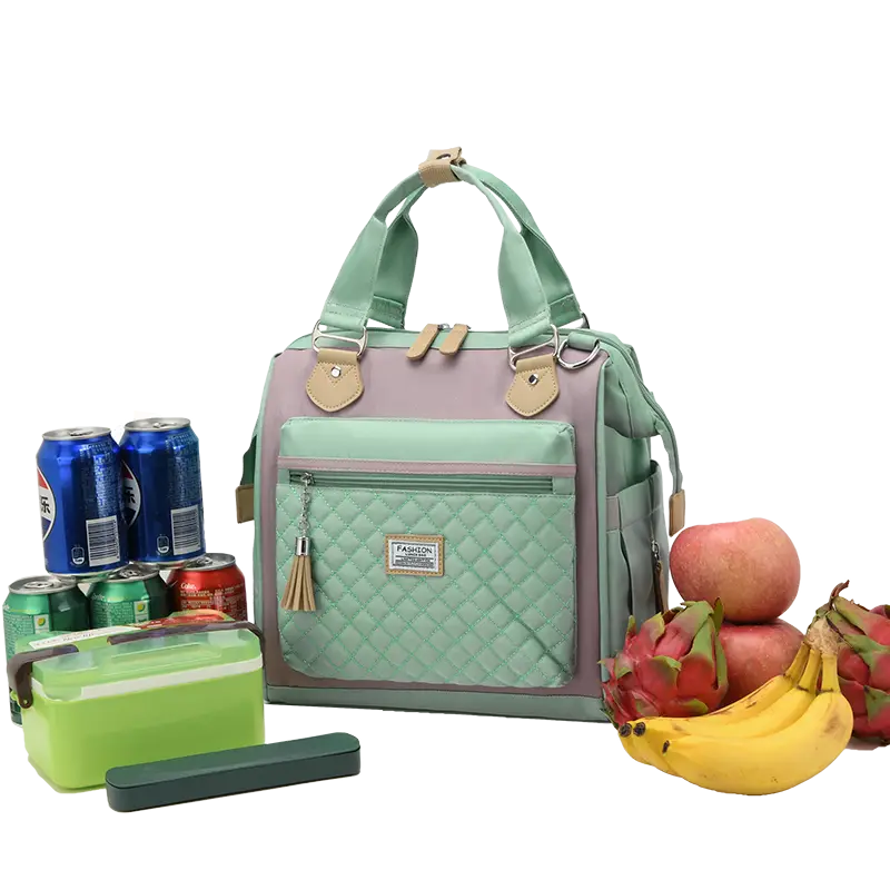 Large capacity multifunctional lightweight zipper lunch bag. Adjustable detachable shoulder strap, hand-held lunch bag gift for women, sturdy and reus