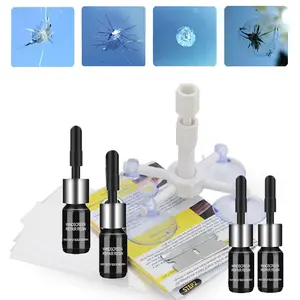 Windshield Repair Kit, Upgraded Windshield Crack Repair Kit 4 Pcs, Windshield Repair Kit for Chips and Cracks, Windshield Chip Repair Kit Quick Fix for Chips, Cracks, Star-Shaped Crack