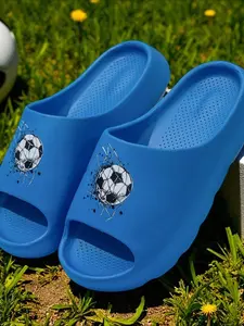 Kids' Cartoon Soccer Fashion Casual Slide Slipper Summer Bath Slippers Comfortable Home Slippers