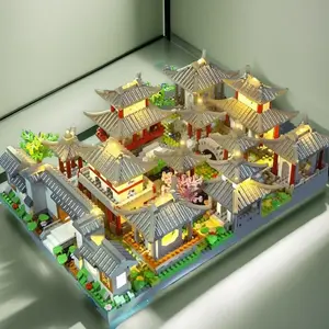 Three-In-One Suzhou Garden STEM Building Blocks Set, 1030 Pieces High Difficulty Ancient Chinese Architecture Assembly Toy for Boys