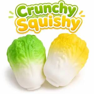 Mini Cabbage Crunchy Fidget Toy, Vegetable-Shaped Sensory Toy, Cute Squishy Gift Toy for Desk, Party Favors, Yellow or Green