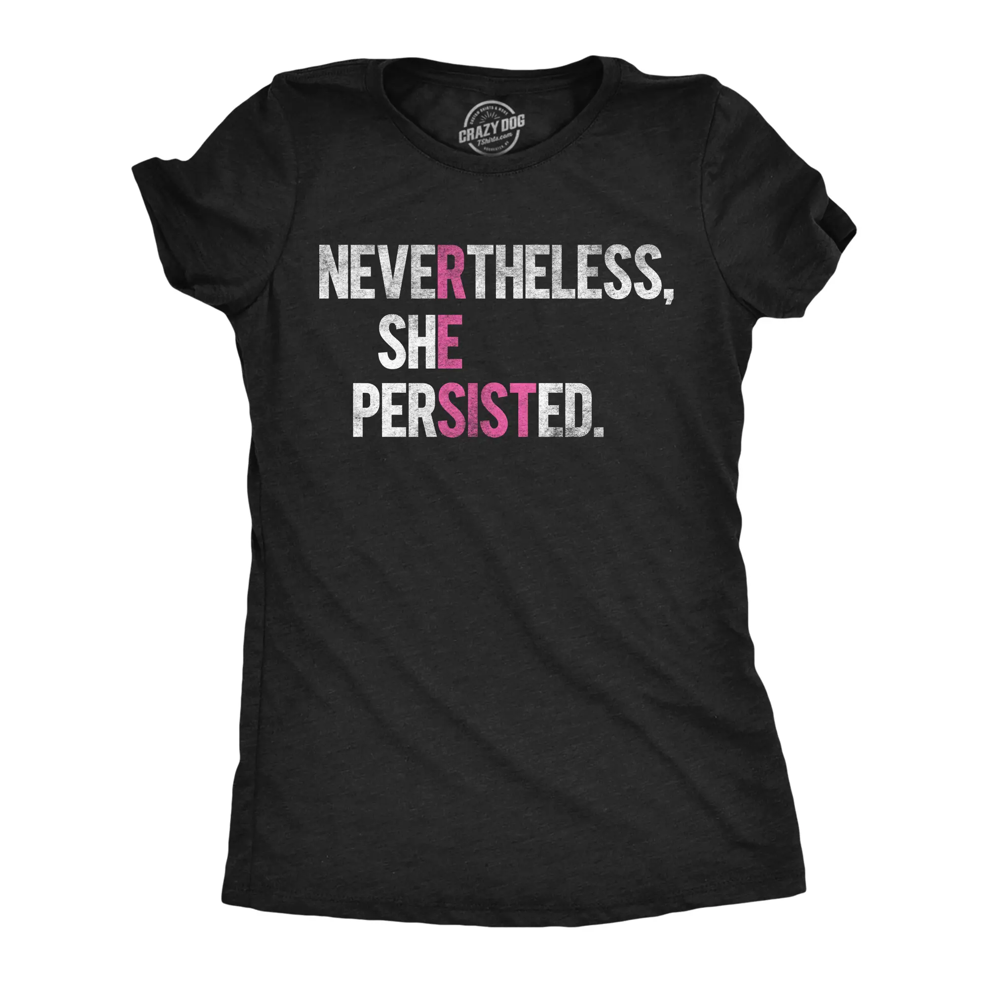 Womens Nevertheless She Persisted Resist T Shirt Cool Protest Funny Womens T Shirts Cute Vintage Fashion Casual Ladies T-Shirt Gift Funny Political Top Women's Novelty Tees Black