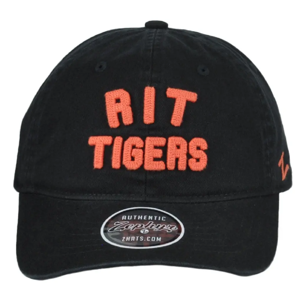 NCAA Zephyr Rochester Tigers Black Sun Buckle Adjustable Curved Bill Hat Cap