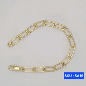 Beautiful Paper Clip Link Bracelet  7.5 Inches 6mm wide Laminated Gold Jewelry for Women Elegant Fashion Accessory SKU : SA19