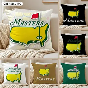 Masters Golf Printing Cushion Cover Ultra-Soft Short Plush Pillowcase | Double-Sided Printed Cushion Cover | Washable Hidden Zipper | Skin-Friendly & Breathable | Suitable for all seasons | Home Decor Gift