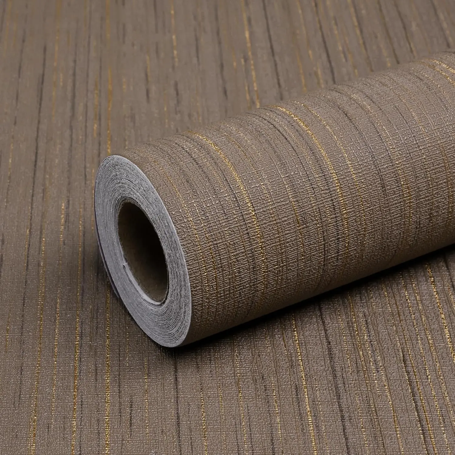 Brown Grasscloth Peel and Stick Wallpaper – 15.7"x120" Vintage Textured Removable Waterproof Vinyl for Walls, Cabinets, Furniture & Drawers