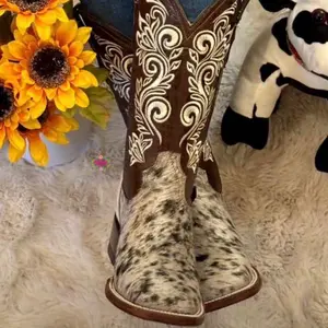 Cristina Pelo de Res - Shedron Cowhide Leather Boots