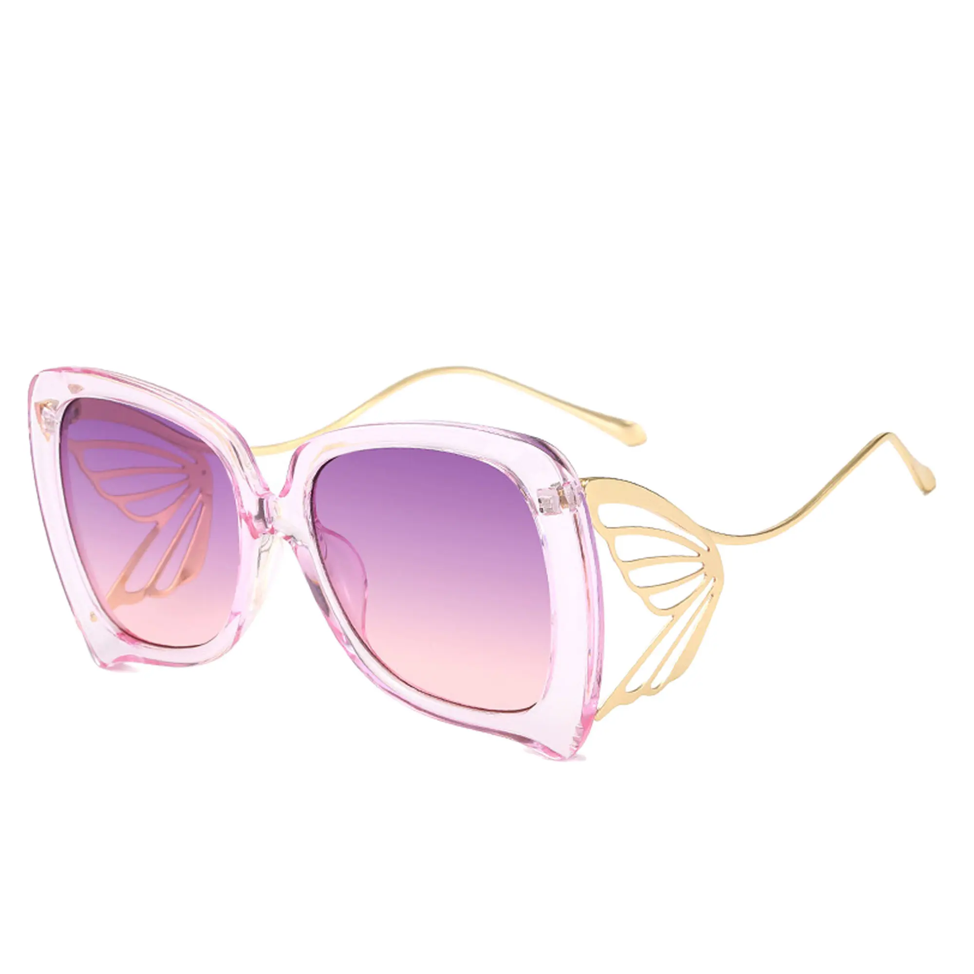 Vintage Retro Style Boho Hippie Disco 1970s Style Glam Butterfly Oversized Sunglasses