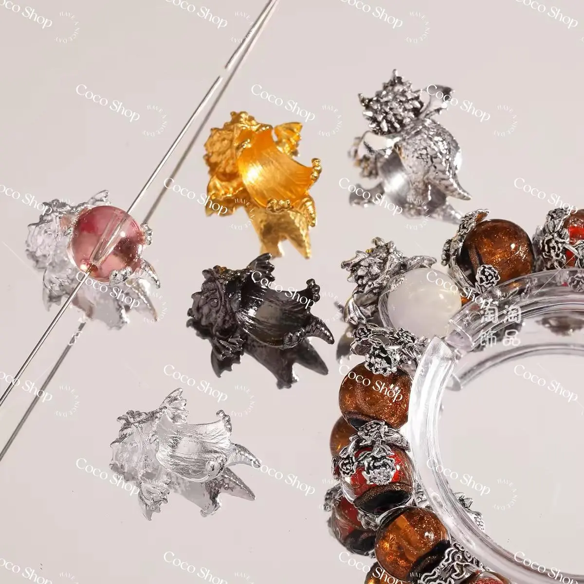 Black Baby Dragon Frame Charm