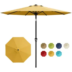 Garvee 10-Foot Patio Umbrella with Smooth Crank Lift, Tilt Button, 8 Durable Ribs, UV Protection, and Waterproof Outdoor Table Umbrella for Poolside Use