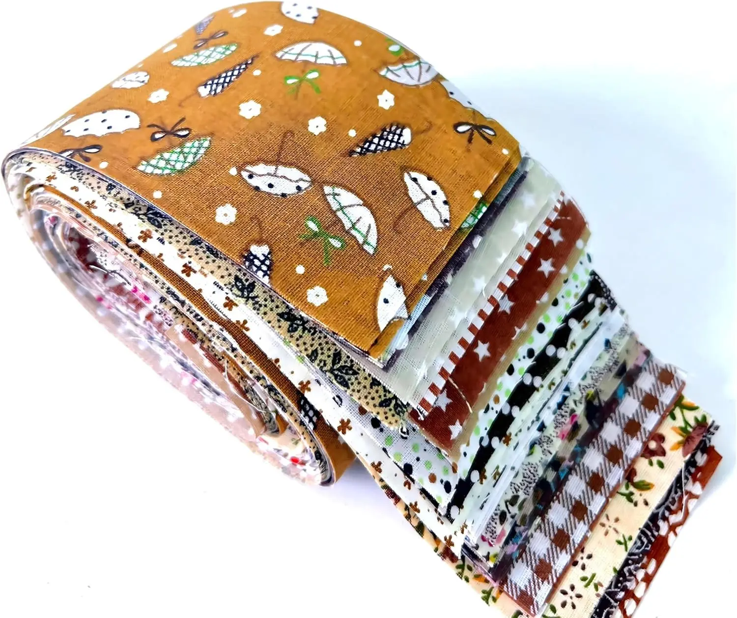 42 Fabric Strips 2.5" x 44" Cotton Bundles for Quilting - Assortment of Quilting Fabric with Vintage Floral Designs