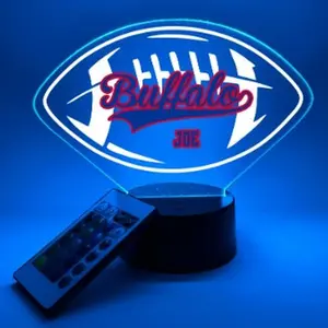 Buffalo Football, UV Printed, Personalized, Multi-Color Light Up Acrylic Display, Desk, Den, Man cave, Room, Gift Décor, For Boyfriend, Girlfriend, Him, Her, Kid Friendly, Birthday, Anniversary, Christmas, Wedding, Favorite