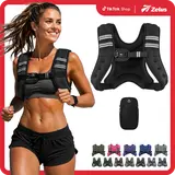 ZELUS Weighted Vests,6/8/12/16/20/25/30lb Rucking vest with Detachable Phone Pouch&Reflective Stripes&Adjustable Straps|Exercise Equipment & Workout Enhancer for Motivational Walking,Strength Training,Running|#TikTokShopFallDealsForYou