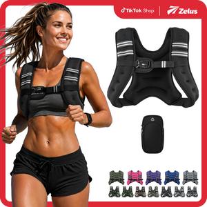 【DealsForYouDays】ZELUS Weighted Vests,6/8/12/16/20/25/30lb Rucking vest with Detachable Phone Pouch&Reflective Stripes&Adjustable Straps|Exercise Equipment & Workout Enhancer for Motivational Walking,Strength Training,Running #TikTokShopDealsforYouDays