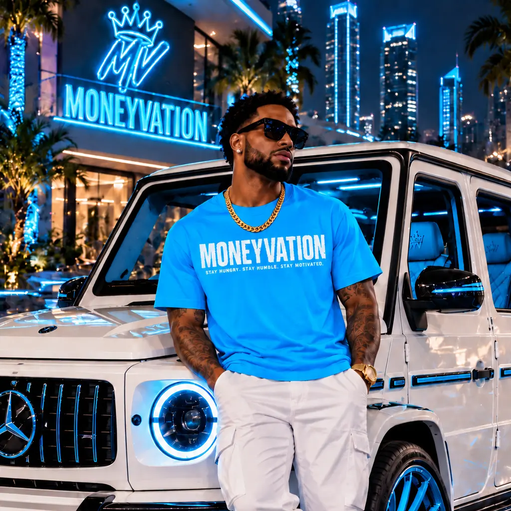Moneyvation™ Definition Premium Essential Menswear Tee, Casual Classic Cotton Fabric Men's Top