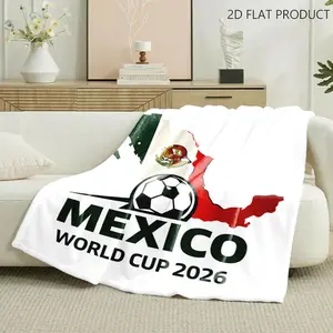 Mexico 2026 World Cup Themed Throw Blanket, Multi - Color, Multiple Specifications Available, Soft Fabric for Comfortable Napping, Ideal for Home Relaxing & Office Lunch Break, Stylish Design with Mexican Elements