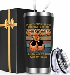 Christmas Gift For Step Dad Gifts, Bonus Dad Tumbler 20oz 30oz, Funny Even Though I'm Not From Your Sack Cup, Father's Day Birthday Christmas Gift for Stepdad Bonus Dad Father, Unique Xmas Gift for Men & Women Mug Flasks