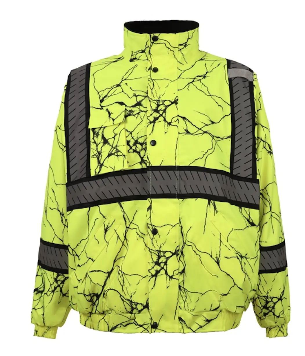 High Visibility WaterProof Jacket (Lighting Pattern / Camouflage ) Fabric Menswear Outdoor Reflective Long Sleeve Man Coats Collar Tops Underwear Longsleeves