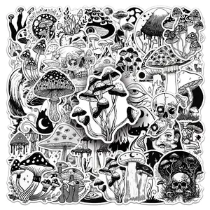 50pcs Mushroom Stickers, Ideal for Scrapbooks Journals Laptops Water Bottles Cars, Positive Message Gift Based on Belief Design, Skull Decal, Sticker Decals