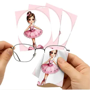 1/3/6/14pcs Cartoon Ballet Girl Lens Cleaning Cloth, Multiple Specifications Available, Single - Sided, Ideal for Cleaning Camera Lenses & Eyeglasses, Soft & Durable Material, Perfect for Home & Photography Use, Charming Design