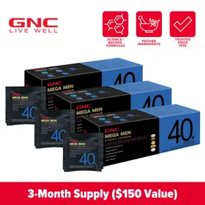 GNC 3-Pack Bundle: Mega Men's 40+ Vitapak for Daily Vitamin Needs, Stress & Bone Support, Skin Protection, 5-in-1 Formula, 30 Count, Edible Supplements - Dietary, Jumpstart
