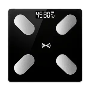 Smart Body Fat Scale & Temperature Display Ultra-Thin Design Accurate Weight & Fat Measurement for Comprehensive Health Monitoring