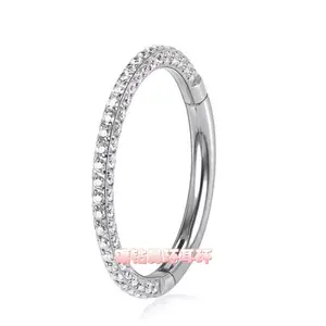 New G23 Titanium Alloy Three-sided Diamond Nose Ring Closure Ring Earrings Ear Bone Studs Body Piercing Jewelry