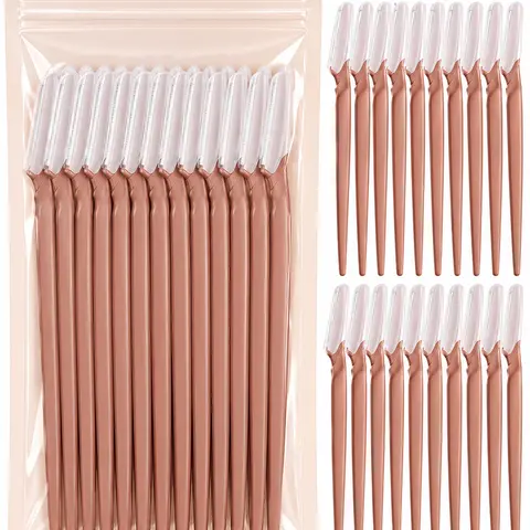 21 Pcs Eyebrow Razors, Face Razors Multipurpose, Exfoliating Dermaplaning Tools, Eyebrow Trimmers Shaver with Protective Cover, Facial Hair Removal for Women Men Body Use (Brown)