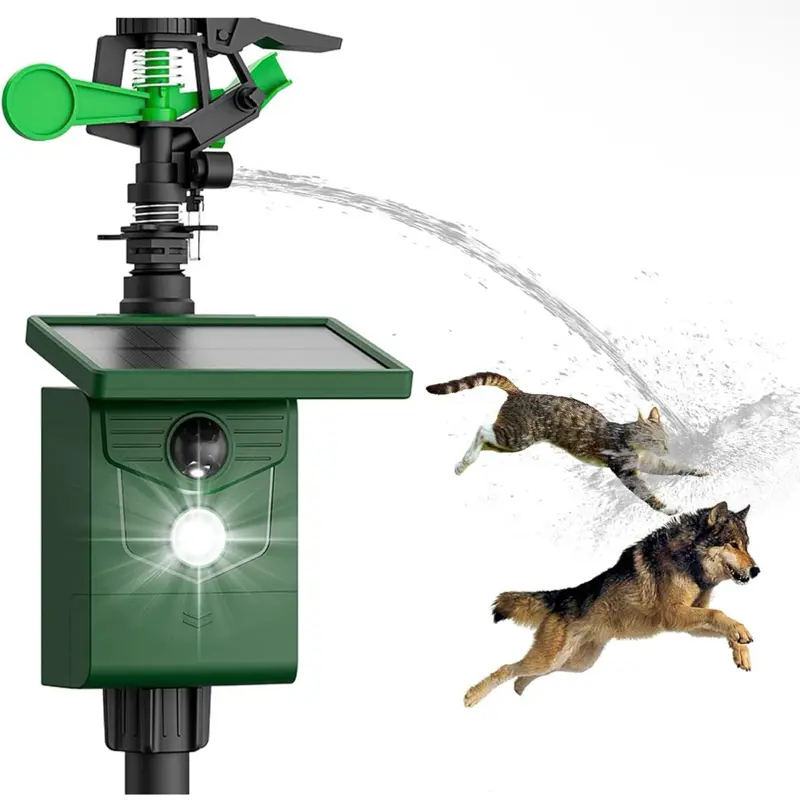 Solar Motion Activated Sprinklers for Animal Deterrent — 2 Pack Cat and Dog Repellent, Animal Sprinkler Repeller with Motion Sensor Flashing Lights: Deer, Rabbit, Bird, Squirrels, and More for Yards, Lawns, Farms, Backyard