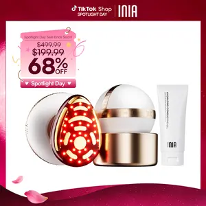 INIA SPHERA At-Home RF & LED Anti-Aging Facial Device – Lift, Tighten & Sculpt with EMS Microcurrent, Red Light Therapy, Electroporation & Cryo Cooling for Firm, Glowing Skin, Mother's Day Special Gift