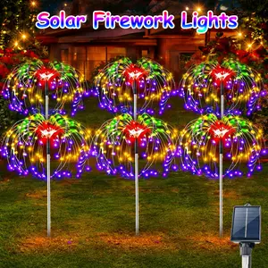 Solar Firework Light,Outdoor Solar Garden Decorative Lights 360 LED Powered DIY Landscape Light for Walkway Pathway Backyard Christmas Decoration Parties
