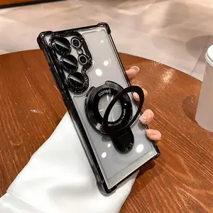 Electroplated Phone Case with Lens Protector, Shockproof Durable Phone Protective Cover, Phone Accessories Compatible with Samsung Galaxy S25 Ultra/S24 Ultra/S23 Ultra, Casing, Phone Guard, Protection