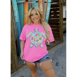 Floral Sea Turtle Comfort Colors Tee