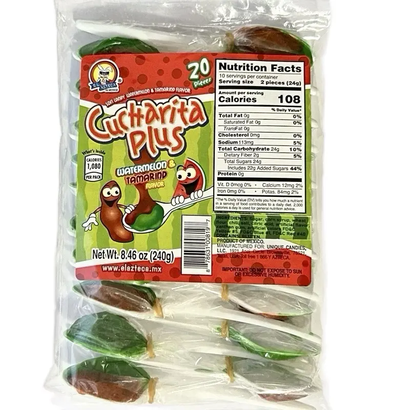 Cucharita Plus Watermelon and Tamarind Candy Spoon - 20 Pieces- Sweet Snack Bonbon Cucharita Plus Watermelon and Tamarind Candy Spoon - 20 Pieces- Sweet Snack Bonbon