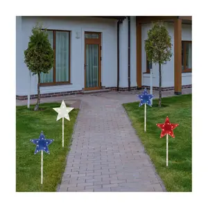 Northlight 4ct American Stars 4th of July Pat hway Lawn Stake