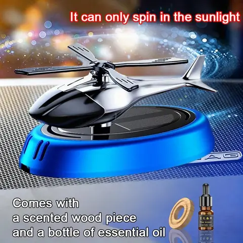 AMOCOCO Helicopter-Shaped Portable Car Fragrance Clip - Automotive Interior Accessory, Car Scent Bomb, 4 Distinct Floral Fragrances, Long-Lasting Freshener, Playful Decor, Cute Desk/Home/Office Interior Decoration