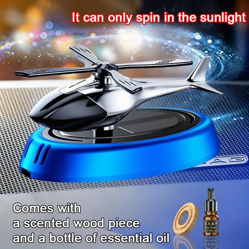 Car fragrance, helicopter-shaped car air freshener, helicopter-shaped interior decoration, suitable for home and office environments, four distinct fragrances with long-lasting aroma