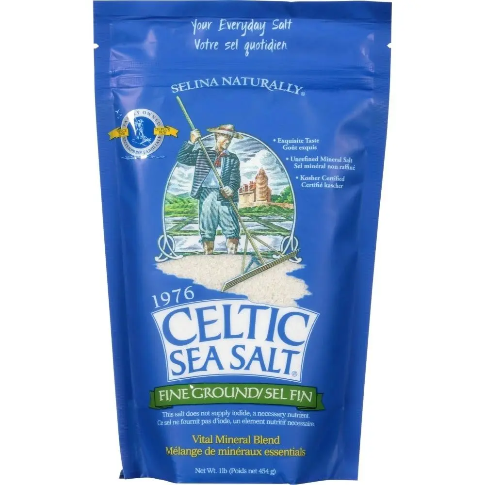 Celtic Sea Salt Fine Ground Pouch, 1 Pound Bag Flavor Natural Celtic Sea Salt Fine Ground Pouch, 1 Pound Bag Flavor Natural